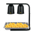 Omcan FW-CN-0533-B Commercial Food Heat Lamp Portable Electric Food Warmer 2-Bulb Freestanding, Black- 500W, 110V