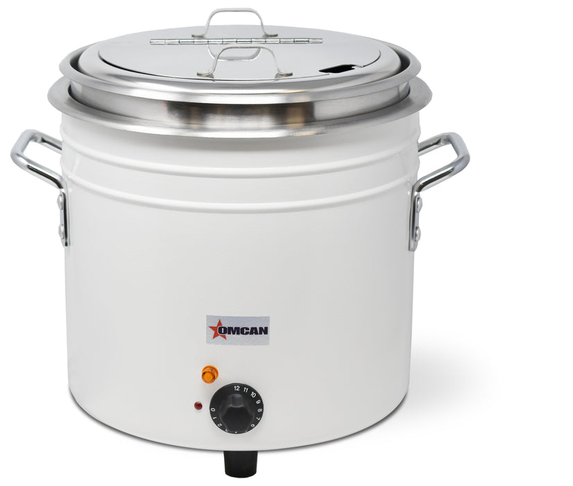 Omcan FW-TW-5000-W 11 QT White Retro Soup Warmer/Rethermalizer