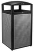 Trash Container-Weather resistant, 40-gallon, Steel- ALPINE INDUSTRIES ALP471‐40‐SIL