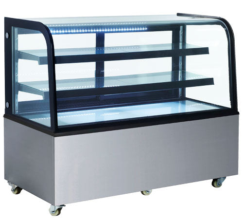 Omcan RS-CN-0470 60-inch Curved Edge Refrigerated Floor Display Case with 17.7 cu.ft/500 L Capacity