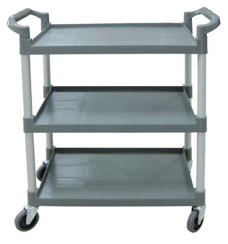Omcan 47128 Gray Plastic Bussing Cart with Shelving Size of 31″ x 20″