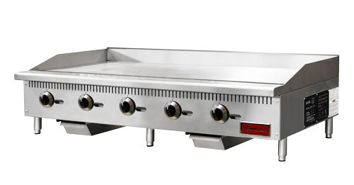 Omcan CE-CN-G60-M 60″ Griddle Natural Gas / Propane with 5 Burners and Manual Control – 150,000 BTU