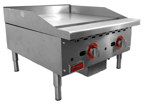 Omcan CE-CN-G24-TP 24″ Countertop Gas Griddle 2 Burners with Thermostatic Control – 56,000 BTU