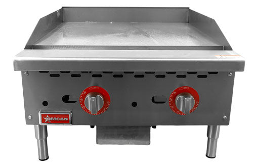 Omcan CE-CN-G24-TP 24″ Countertop Gas Griddle 2 Burners with Thermostatic Control – 56,000 BTU