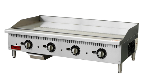 Omcan CE-CN-G48-TP 48″ Countertop Gas Griddle 4 Burners with Thermostatic Control – 112,000 BTU
