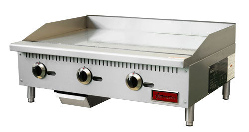 Omcan CE-CN-G36-M 36″ Griddle Natural Gas / Propane with 3 Burners and Manual Control – 90,000 BTU