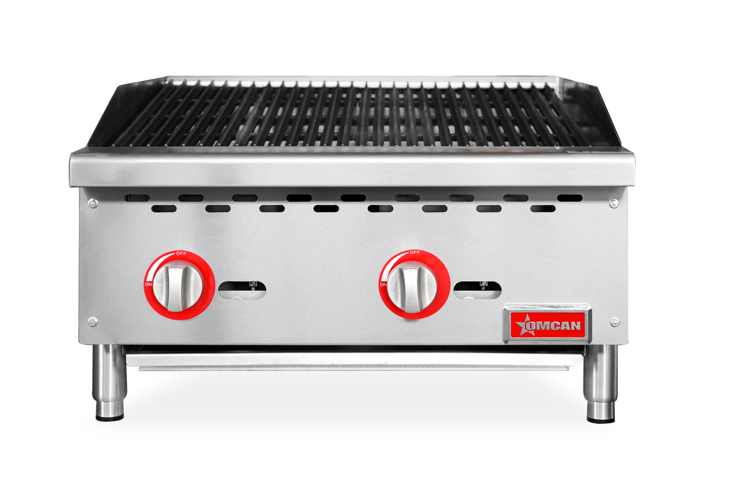 Omcan CE-CN-CB24-M 24″ Radiant Gas Charbroiler, 2 burners, 70000 BTU