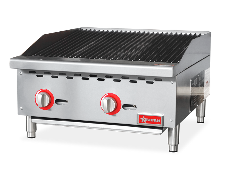 Omcan CE-CN-CB24-M 24″ Radiant Gas Charbroiler, 2 burners, 70000 BTU