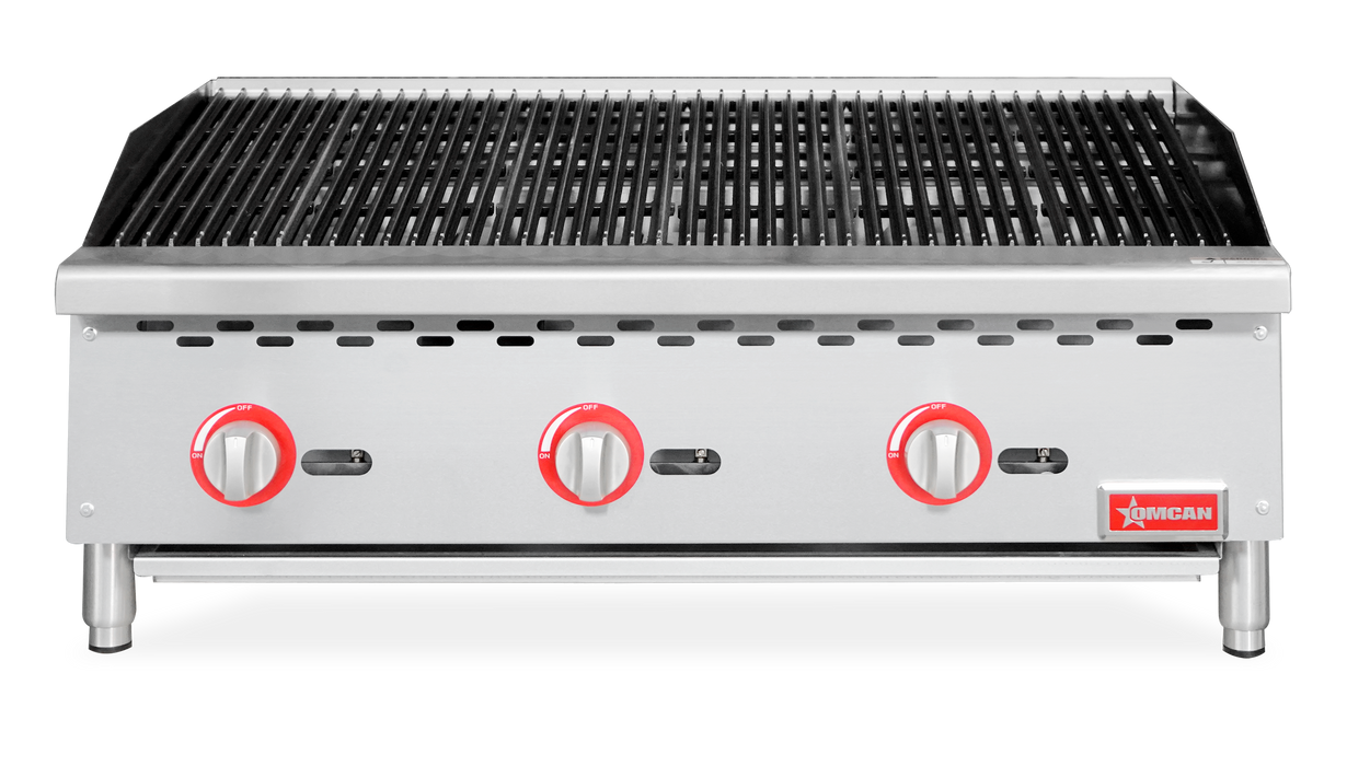 Omcan CE-CN-CB36-M 36″ Radiant Gas Charbroiler, 3 burners, 105000 BTU