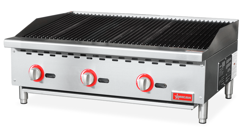 Omcan CE-CN-CB36-M 36″ Radiant Gas Charbroiler, 3 burners, 105000 BTU