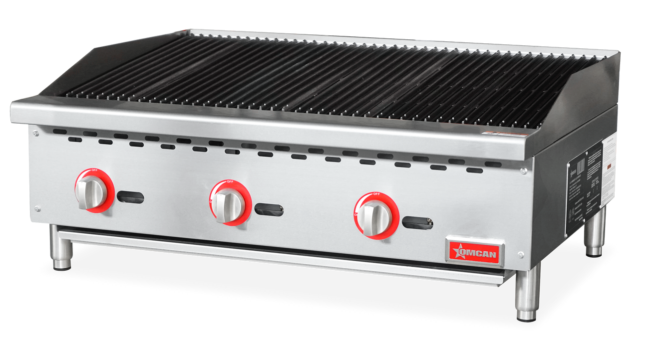 Omcan CE-CN-CB36-M 36″ Radiant Gas Charbroiler, 3 burners, 105000 BTU
