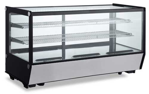 Omcan RS-CN-0252-5 60-inch Square Glass Countertop Refrigerated Showcase 252 L