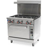 Omcan CE-CN-0914-LC 36″ Commercial Gas Range 6 Burners and Convection Oven 211,000 BTU – Liquid Propane