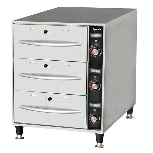 Omcan FW-CN-0003 Triple Freestanding Narrow Warming Drawer – 120 V, 1350W