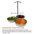 Elegant 3-bowl stainless steel chutney stand for home or restaurant use