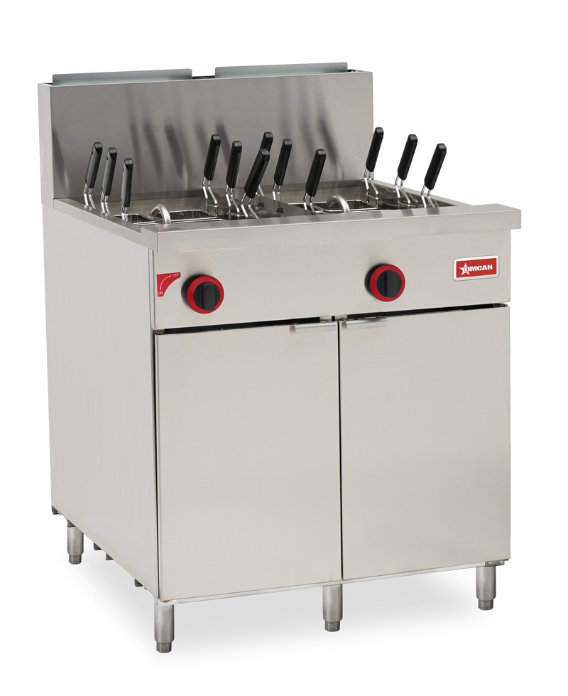 Omcan CE-CN-0022-NG Pasta Cooker Double Tank 22 Gallon, 12 baskets, 140,000 BTU Natural Gas