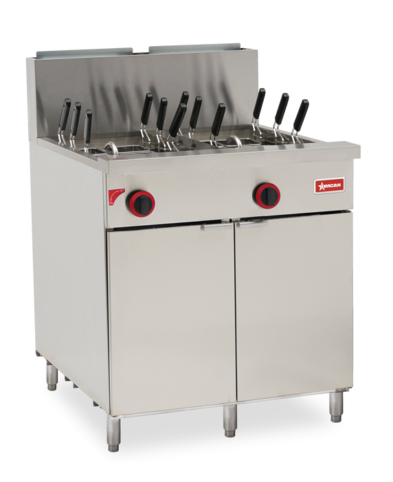 Omcan CE-CN-0022-NG Pasta Cooker Double Tank 22 Gallon, 12 baskets, 140,000 BTU Natural Gas