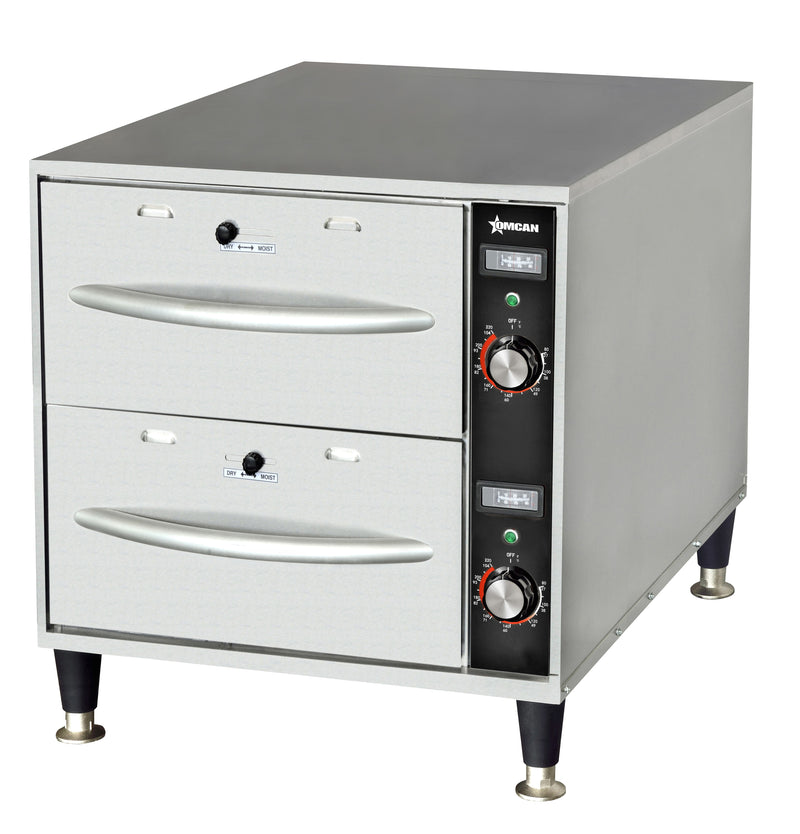 Omcan FW-CN-0002 Double Freestanding Narrow Warming Drawer – 120 V, 900W