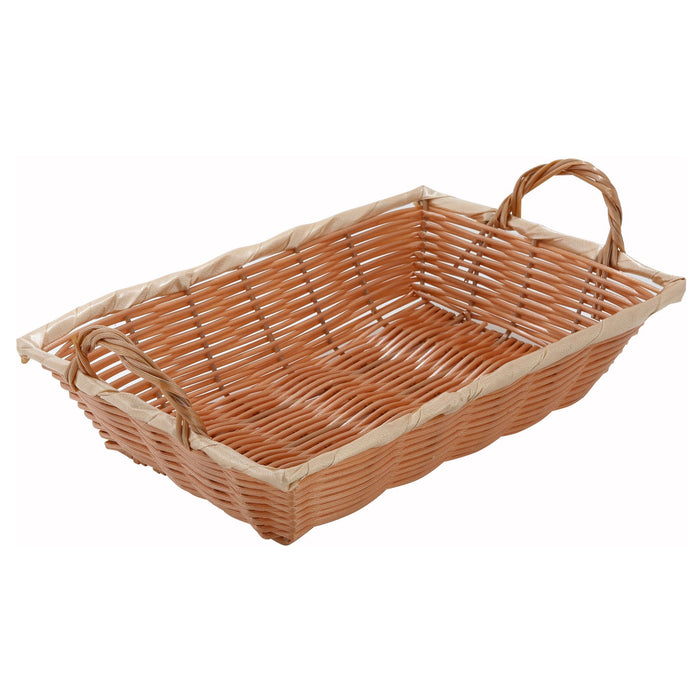 Natural Woven Basket, Rectangular with Handles by Winco - Available in Different Sizes