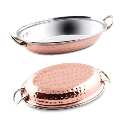 Durable copper stainless steel serving bowl with classic finish