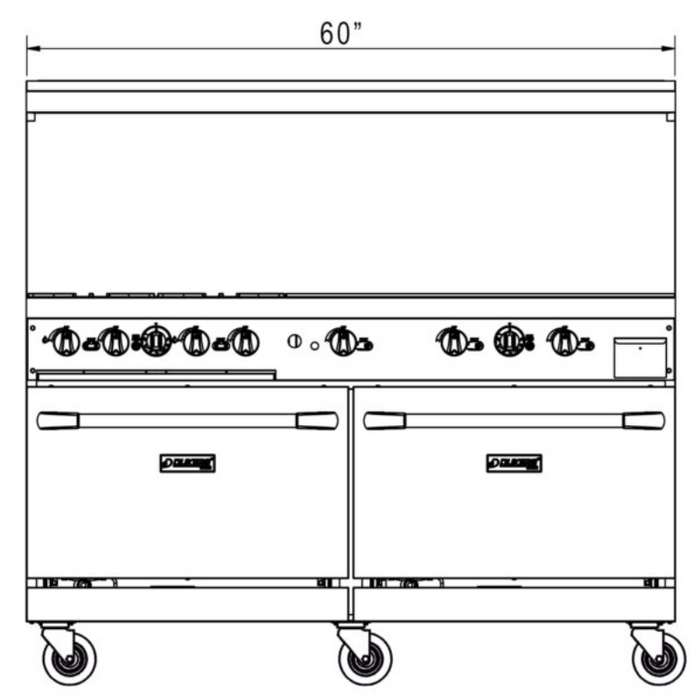 Dukers Range Ovens DCR60-4B36GM 60″ Gas Range with Four (4) Open Burners & 36″ Griddle