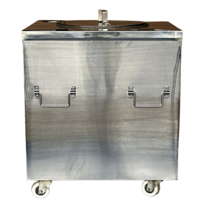 NSF Approved Clay Tandoor Oven, SQUARE Stainless Steel body - 34" W x 34" D x 36" H - Charcoal