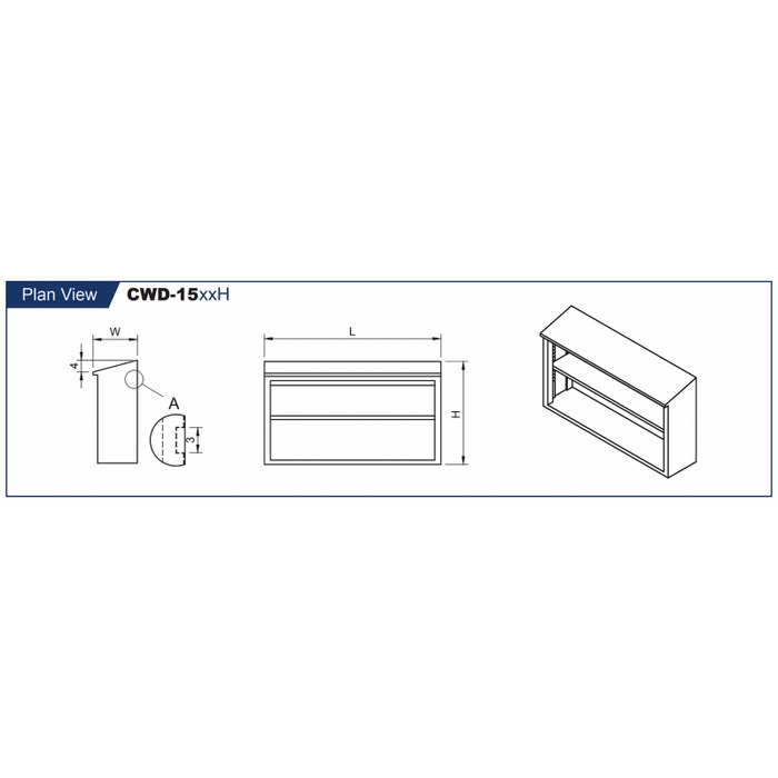 6676243 GSW Cabinets Stainless Steel Slope Top Wall Cabinets - Hinged Doors ...