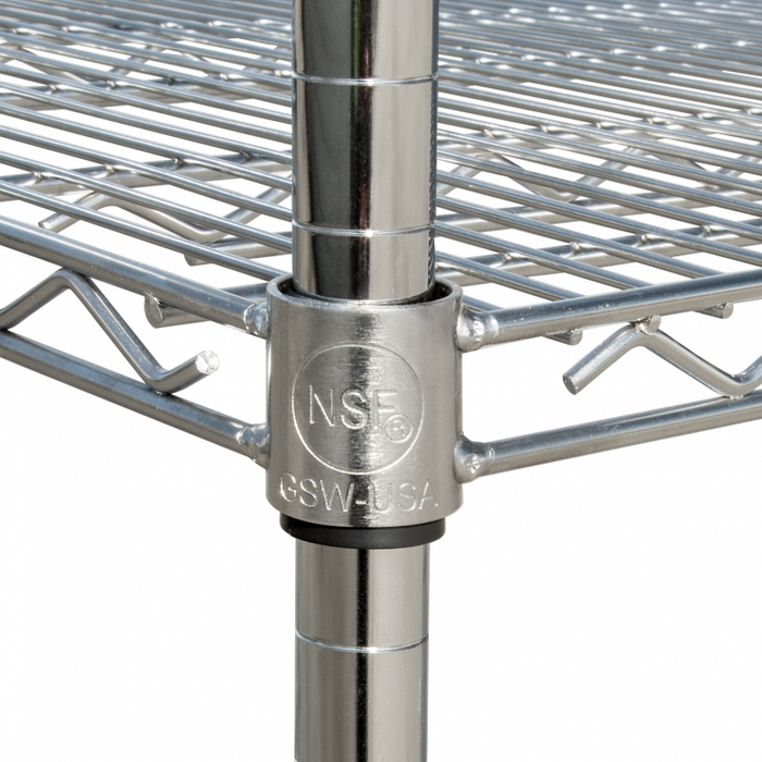 GSW Chrome Plated Posts for Heavy Duty Commercial-Grade Wire Shelving