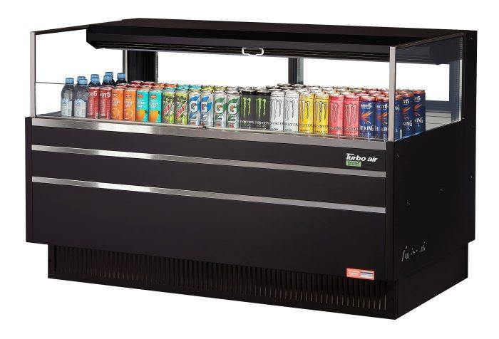 Turbo Air TOM-60L-UFD-W(B)-1S-N Horizontal Open Display Merchandiser, 8.0 cu. ft.