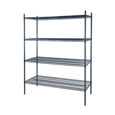 Atosa MWSSE184874 4-Shelf Epoxy Shelving Unit with 74" Posts (Slate Gray)