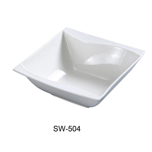 Yanco SW-504 4″ Dessert Bowl, Square, 5-oz, Porcelain, Bone White (3 Dz)