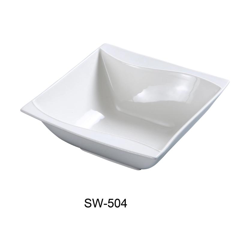 Yanco SW-504 4″ Dessert Bowl, Square, 5-oz, Porcelain, Bone White (3 Dz)