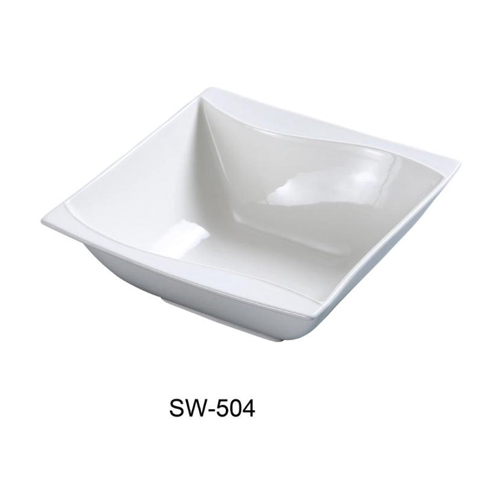 Yanco SW-504 4″ Dessert Bowl, Square, 5-oz, Porcelain, Bone White (4Dz)