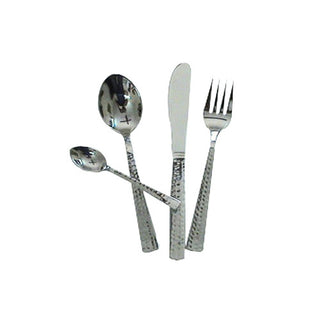 Hammered Stainless Steel Cutlery Set – Elegant Flatware for Dining & Serving