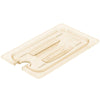 Cambro H Pan Quarter Size Food Pan Lid with Handle and Spoon Notch Amber ( Case of 6 )