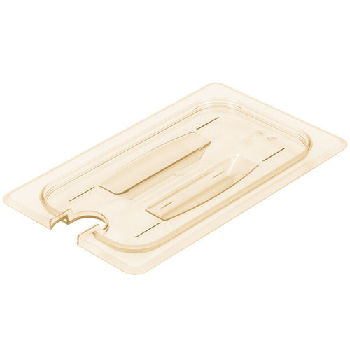 Cambro H Pan Quarter Size Food Pan Lid with Handle and Spoon Notch Amber ( Case of 6 )