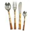 Copper & Stainless Steel Spoon – Bamboo Design Flatware Set (Price per Dozen)