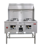 Omcan CE-CN-W2L0-NG Two Chamber Wok Range with 2 x 13″ Rings, Backsplash, Faucet, 190,000 BTU – Natural Gas