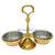 Copper & Stainless Steel Chutney/Pickle/Dip Serving Stand – 2 Bowl Set – Traditional Indian Condiment