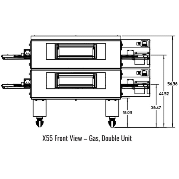 Middleby Marshall X55 X-Series Gas Conveyor Oven - Single/Double/Triple Stack options Available