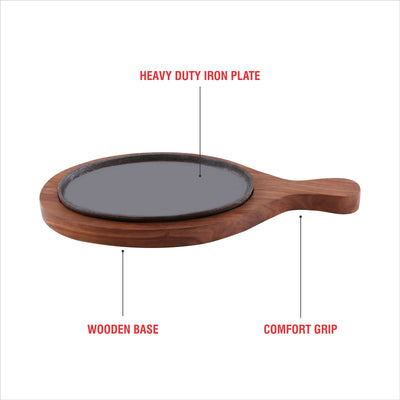 Racket Sizzler with Side Handle - 9" sizzler plate