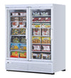 Turbo Air TJMF-55SDW(B)-N Super Deluxe Glass Merchandiser Freezer, two-section, 60 cu. ft.