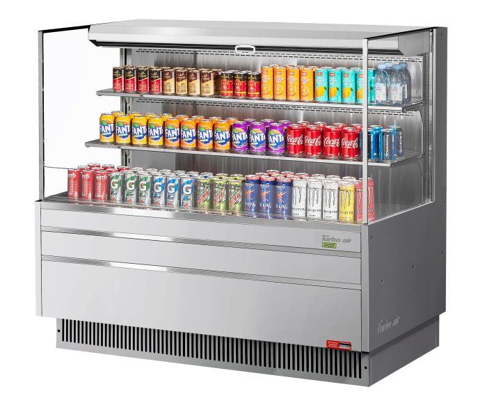 Turbo Air TOM-60L-UF-S-3S-N Horizontal Open Display Merchandiser, 19.3 cu. ft.