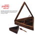 Triangle Wooden Spice Box/ Masala Dabba / Organizer - 8", see Thru Lid and 4 Sections