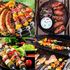 Mild Steel (Iron) BBQ SKEWERS - ROUND, Options 3,4,6,8 & 10 MM thickness with STOPPER