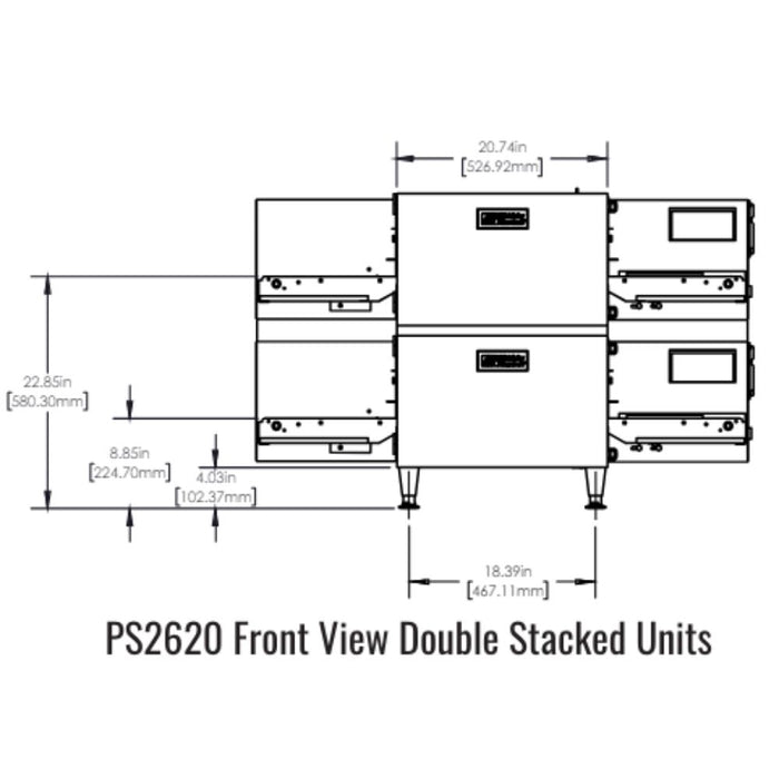 Middleby Marshall PS2620 Gas Countertop Conveyor Oven - Single/Double/Triple Stack Options Available
