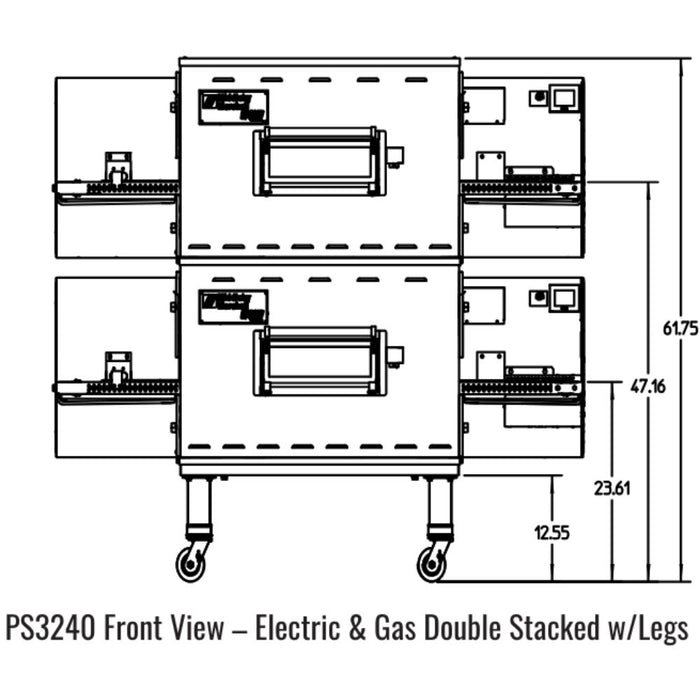 Middleby Marshall PS3240 Traditional Impingement Conveyor – 40″ Cook Chamber - Single/Double/Triple Stack options Available