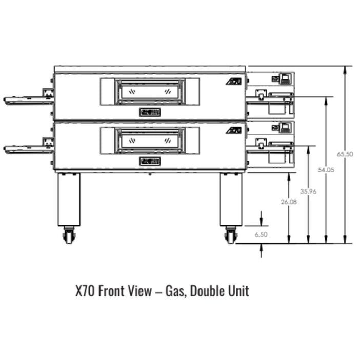 Middleby Marshall X70 X-Series Gas Conveyor Oven - Single/Double/Triple Stack options Available