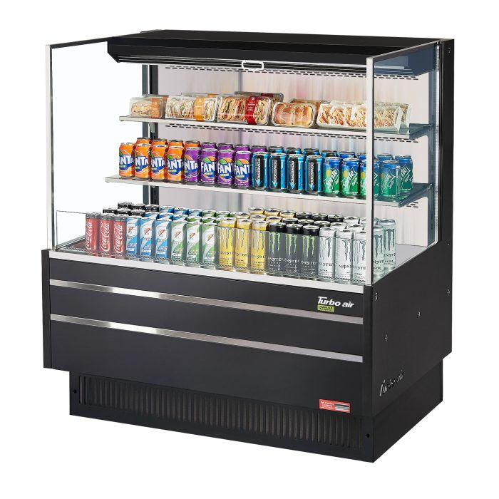 Turbo Air TOM-48L-UF-W(B)-3S-N Horizontal Open Display Merchandiser, 15.2 cu. ft.