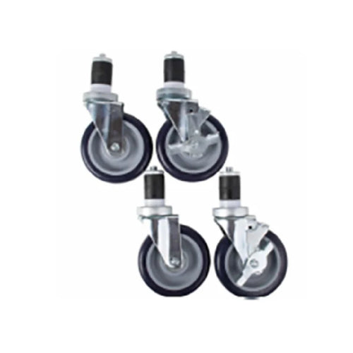 Adcraft ES-1 Equipment Stand Caster Set, 4 Casters, 2 with Brakes